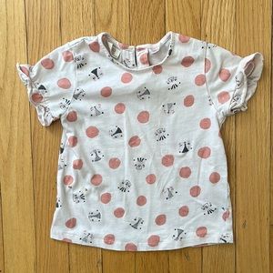 Zara animal/polka dots top